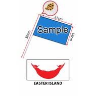 Easter Island Hand Flag With Stick (14x21cm)/ Bendera Tangan Dunia Easter Island (14x21cm)
