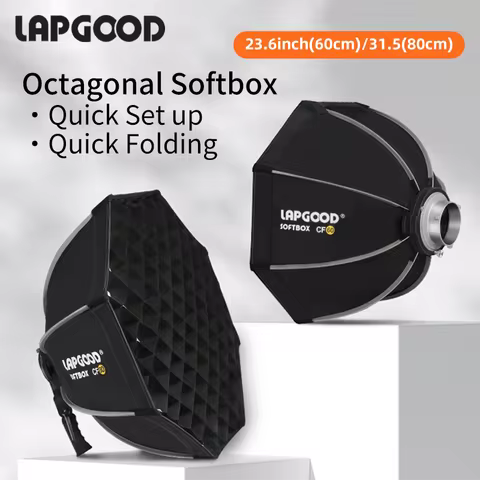 LAPGOOD Octagonal Parabolic Softbox CF60&CF80 Quick Release Quick Folding Bowens Mount Honeycomb Sta
