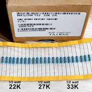Resistor 1/2 Watt 22K 27K 33K copper feet