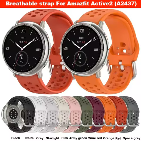 Breathable Strap for Amazfit Active 2 (A2437) Smart Watch Strap Replaceable Strap for Amazfit Active