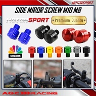 Motorcycle Scooter Rearview Mirror Seat Screw Bolt Decorative Cap M8 M10