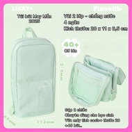 Pen bag, rectangular shape, thick, sturdy quilted fabric, minimalist solid color, fits casio calcula