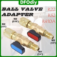 DFOdiy Refrigeration Ball Valve Adapter R32 R22 R410a Gas Aircond Connector 1/4'' Air Conditioning V