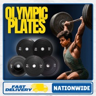 Olympic Bumper Plates Black Rubber Plates 5kg to 25kg Weightlifting Home and Gym Work-out