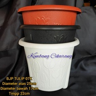 (1pc) BJP TULIP 07K (25cm): original budi jaya flower pot with nice tulip flower motif