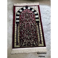 Raudoh Maroon Prayer Rug 8 MM Cash on Delivery / Size 70 x 110 cm / and