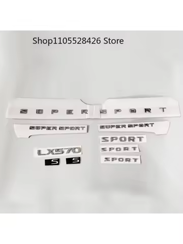 Car Styling LX570 Emblem Badge Auto Rear Trunk Letter S Sticker Car Tail Badge Decoration SUPER SPOR