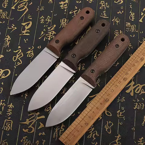 DC53 integrated steel linen handle fixed knife, outdoor self-defense hunting survival camping hiking