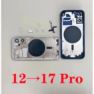 For iPhone 12 Like 17 Pro Housing High Quality Back Cover With Middle frame Chassis Battery Case For