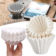 50Pcs/Set Hand Brewed Drip Basket Coffee Filters Paper Disposable Coffee Corrugated Filters Paper for Home Office