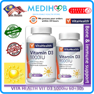 VITAHEALTH Vitamin D3 1000iu [Bone &amp; Immune Support] 60+30s pack