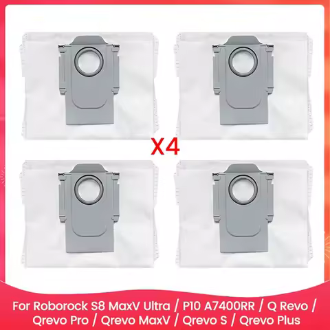 4PCS Dust Bag For Roborock S8 Maxv Ultra / P10 A7400RR / Q Revo / Qrevo Pro / Qrevo Maxv / Qrevo S /