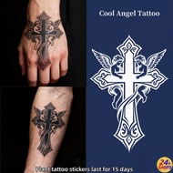 Gemini Angel Pattern Tattoo Cute Girl Hand Back Plant Tattoo Waterproof Tattoo Sticker Lasts for 15 