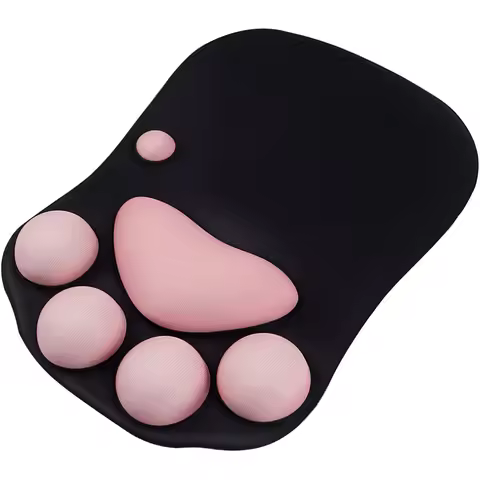 Cute 3D Cat Paw Mouse Pad Soft Silicone Nonslip Mouse Mat For Office & Home Computer & Mac Laptop Ga
