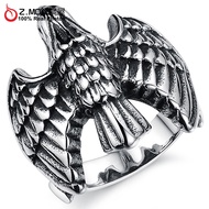 Unisex Steel Ring Z.MO Titanium House Soaring Falcon Cool Shape Rock Style Boyfriend Gift Exchange G