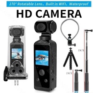 4K Ultra HD Pocket Action Camera 270° Rotatable Vlog Wifi Mini Sports Cam Waterproof Case Helmet Tra