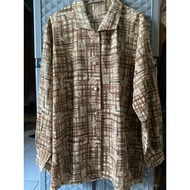 KEMEJA Brown abstract shirt Blouse Ld 100cm P 68cm