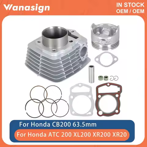 63.5mm Big Bore Motorcycle 196cm³ ATV Accesories Parts Engine Cylinder 200CC Piston Kit For Honda CB