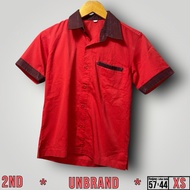 KEMEJA MERAH Unbrand Red Men's Plain Shirt Size XS (57x44)cm