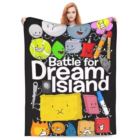BFDI Inanimate Insanity All Characters Throw Blanket Flannel Bedspread For Bedroom Funny Sofa Bed Co