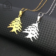 YELGIRLB Tree Pendant Necklace, Stainless Steel Green Enamel Cedar Tree Pendant Necklace, Pendant De