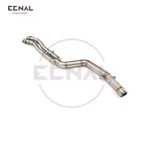Ecnal Exhaust Mid Pipe for BMW G01 G02 X3 X4 M40i B58 3.0T 89mm/3.5inches SS304 Car Sport Exhaust Pi
