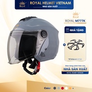 [CEMENT GRAY] Genuine Royal M777K 3/4 Helmet with Goggles, Helmet for Men and Women Motorcycle Ridin