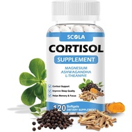 SCOLA Cortisol Supplement for Women and Men with Magnesium, Ashwagandha/L-Theanine, Cortisol Detox M