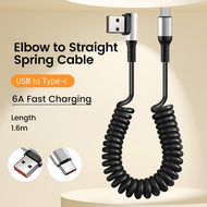 NIGEN Elough 90 Degree Elbow 6A USB/Type C Spring Charging Cable Type C to Type C 66w Fast Charging 