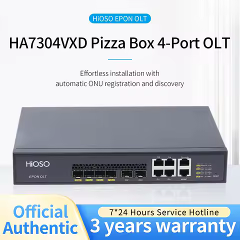 HiOSO HA7304VXD-ADC Without PON Modules 2PON EPON OLT Mini Pizza Box 2 1000M SFP Ports 4 1000M LAN U