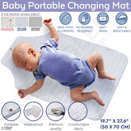 Foldable Baby Waterproof Diaper Changing Mat - Portable Washable Bed Mattress Crib Cot Pad Protector Cover - Soft Hypoallergenic Organic Cotton Liner - Lightweight Breathable Easy Wash Quick Dry - Elegant Shower Gift (50x70cm)