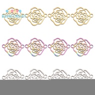 1Box 12Pcs 3 Colors Ion Plating(IP) 304 Stainless Steel Connector Charms Rose Links Mixed Color 17.5