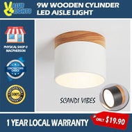 9W Wood Cylinder LED Aisle Light Entrance Walkway Light