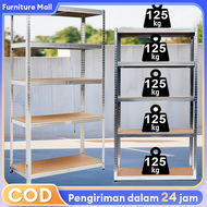 Rak besi siku 5 susun 120x50x180cm Rak besi Rak Susun Rak barang Rak gudang Rak besi serbaguna Galvn