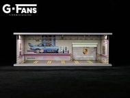 G-FANS 1/64 Porsche RWB Garage Diorama with LEDs 場景模型