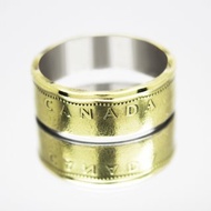 加拿大硬幣戒指 1 美元 2012 年家庭男士硬幣戒指 女士硬幣戒指