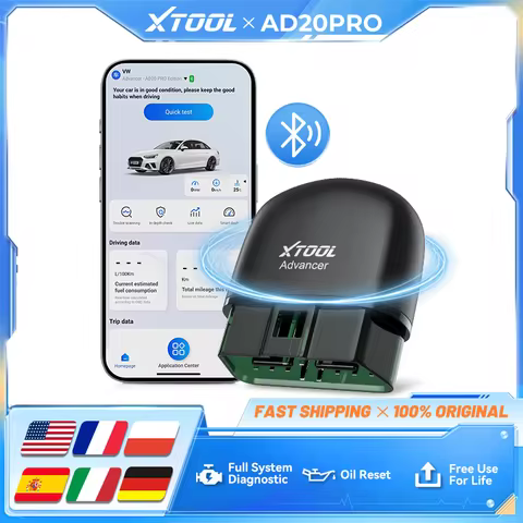 XTOOL AD20PRO OBD2 Scanner Check Engine Light IOS & Android Car Diagnostic Tool Battery Test Code Re