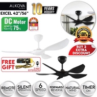 ALKOVA (ALPHA) EXCEL 3B/56" & 5B/42" DC REMOTE CONTROL CEILING FAN + FREE GIFT