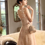 Evening Dress Summer New Style French Style Sling Temperament Flower One-Piece Dress 1.1
