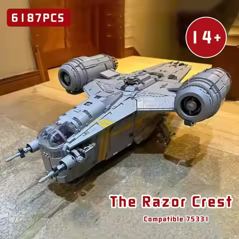 6187Pcs The Razor Crest Building Blocks Model Compatible 75331 Spacecraft Bricks Toys for Boys Birth