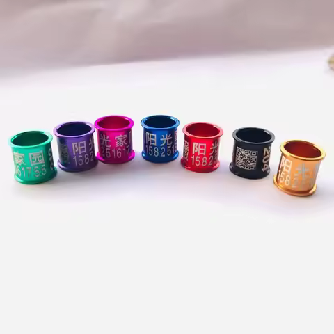50pcs Customized band products of pigeon pet pigeon rings bird rings pigeon bands Black Red Blue Gre