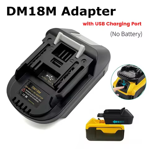 Electric Power Tool Adapter Converter DM18M Battery Adapter for Dewalt DCB200 DCB205 20V Lithium to 