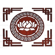Wooden Pattern for Altar Wall Decoration, 36cm diameter - High quality 3mm aluminum wood - Cockroach