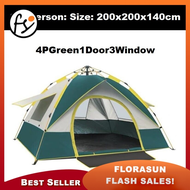 EcoSport 3-4 Person Double Layer Automatic Instant Camping Tent Camp Khemah Kemah 2 Windows 2 Doors