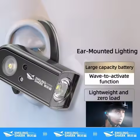 Smiling Shark Ear Hanging Portable Lighting Lamp Ultra Lights Outdoor Ear Picking Special Spotlight 