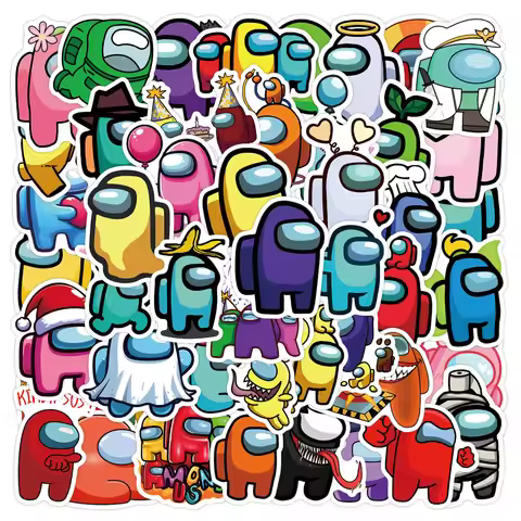 55pcs New Among Us Decorative Laptop Luggage Personalized DIY Stickers