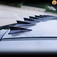[CO] 10Pcs Rear Roof Shark Fins Spoiler Wing Kit Universal Car Roof Spoiler Bumper Spoiler Shark Fin