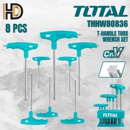 TOTAL 8 Pcs T Handle Torx Wrench Set / Total T Handle Torx Wrench / TOTAL Torx Wrench / THHW80836