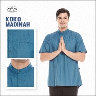 Baju Koko Kurta Pria Muslim Lengan Pendek Modern Katun Jumbo Premium