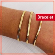 [3 pcs/pack] Stainless Steel Snake Bone Chain Bracelet Gold Flat Snake Chain Bracelet